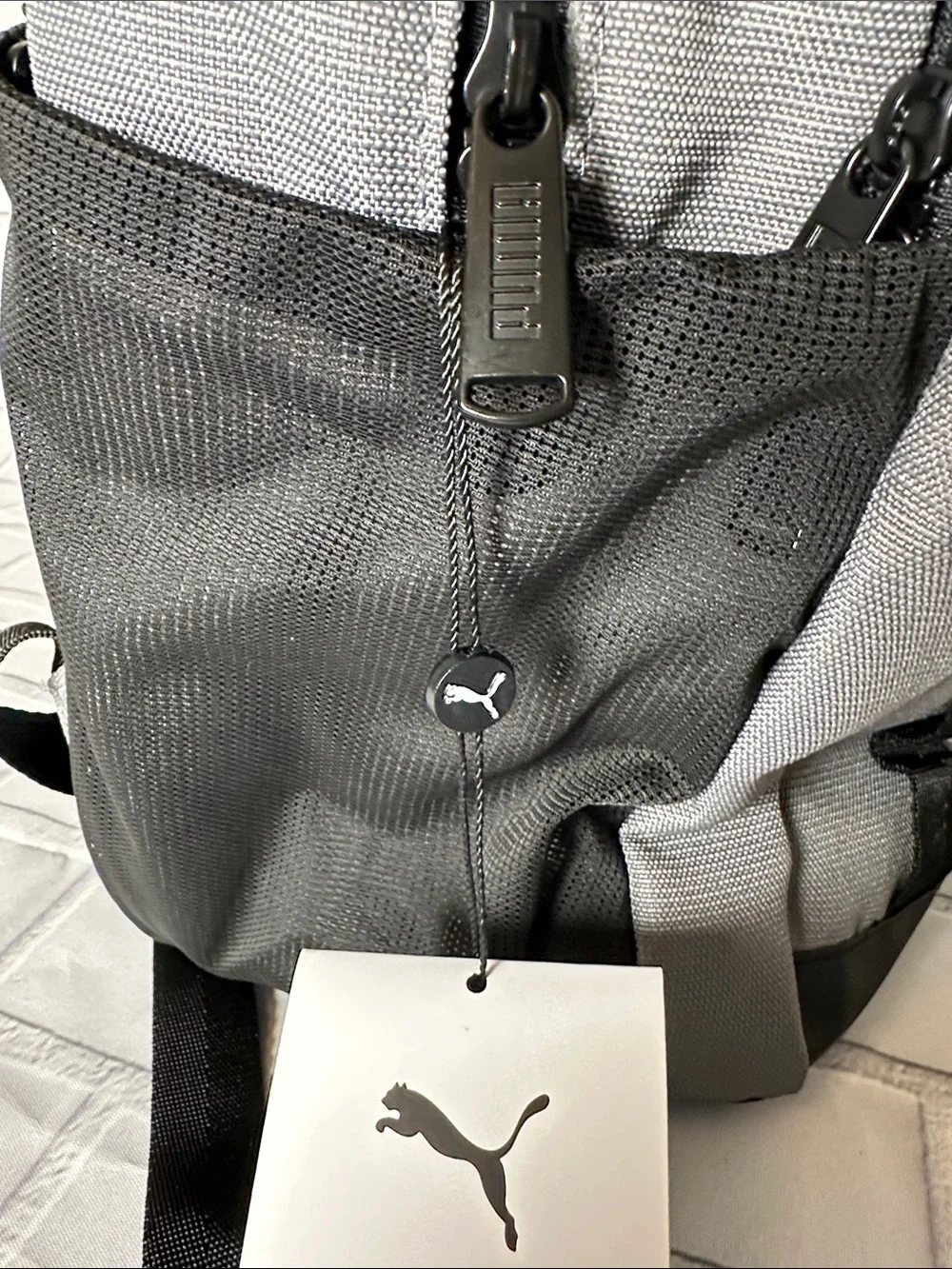 NWT Puma Large Gray and Black Backpack with Multiple Compartments